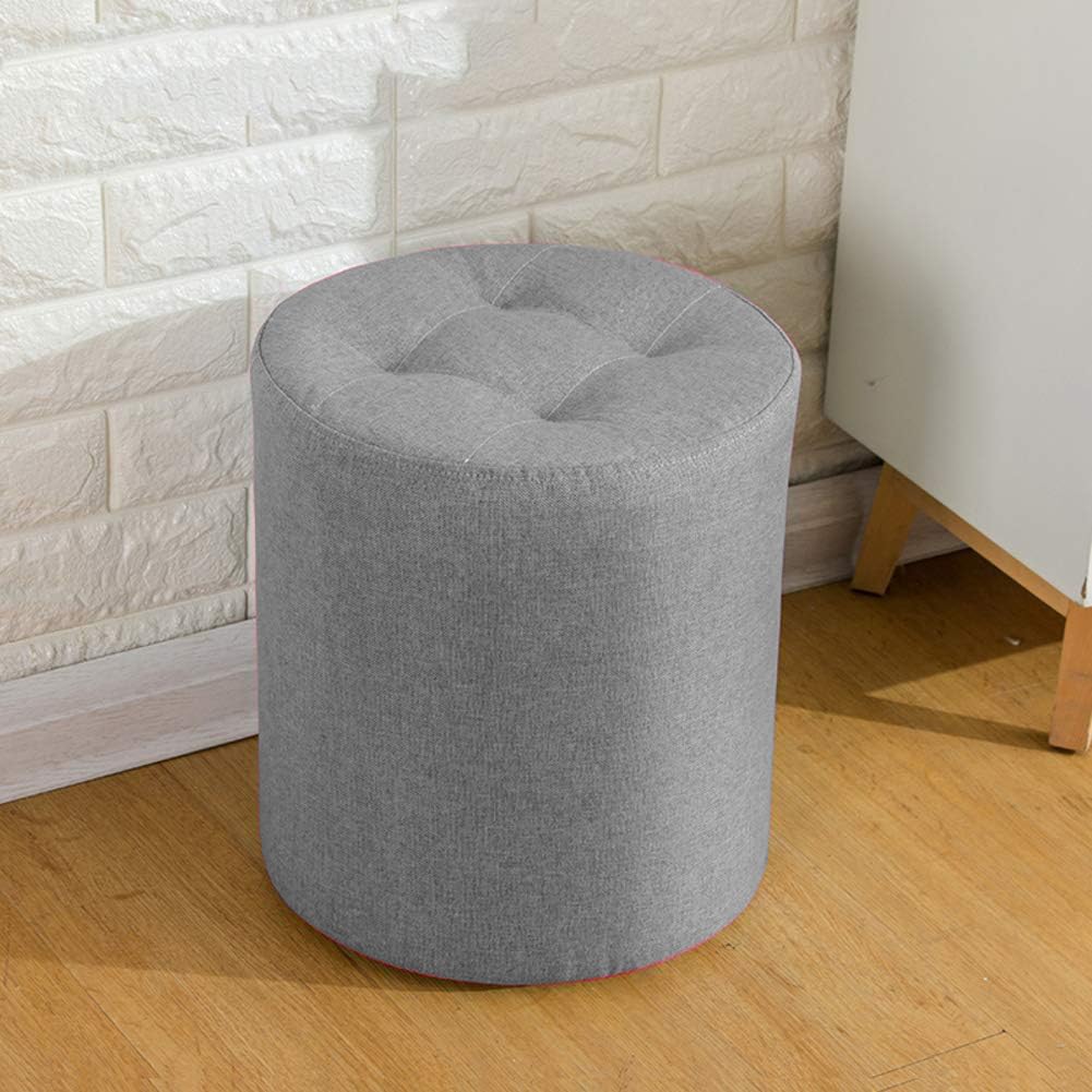Ottoman Pouffes & Modern Round Foot Rest Stool, Pouf for Office Home Decor for livingroom, Bedroom, Office - Grey