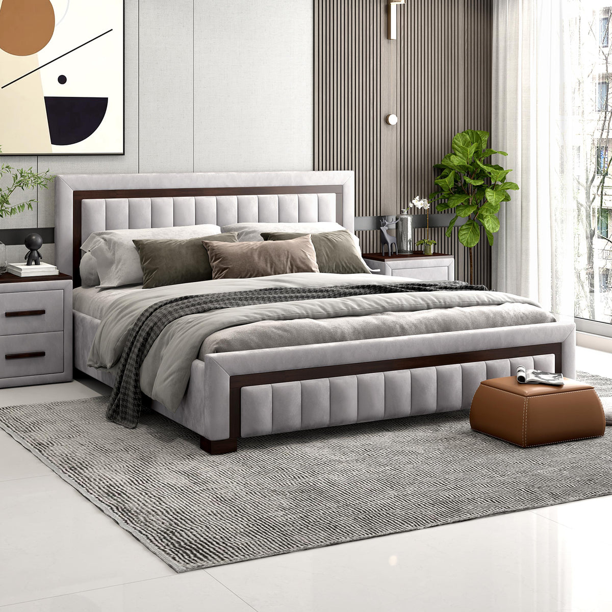 King Size Wooden Bed – Made in Plyboard with Premium Upholstered & Hydraulic Storage Design for Luxury & Comfort
