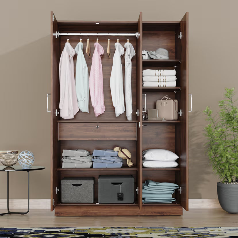 Wardrobe Elegant Storage Solution for Bedroom & with Hanging Space, Shelves & Drawers