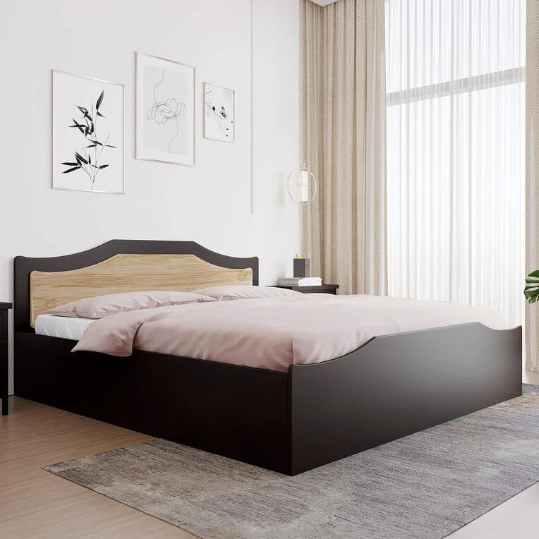 King-Size Storage Bed – Engineered Wood Frame, Spacious Box Storage, Sleek Platform Design