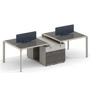 Modern Linear Workstations 4-Person and Storage with Privacy Panels Durable and High Quality