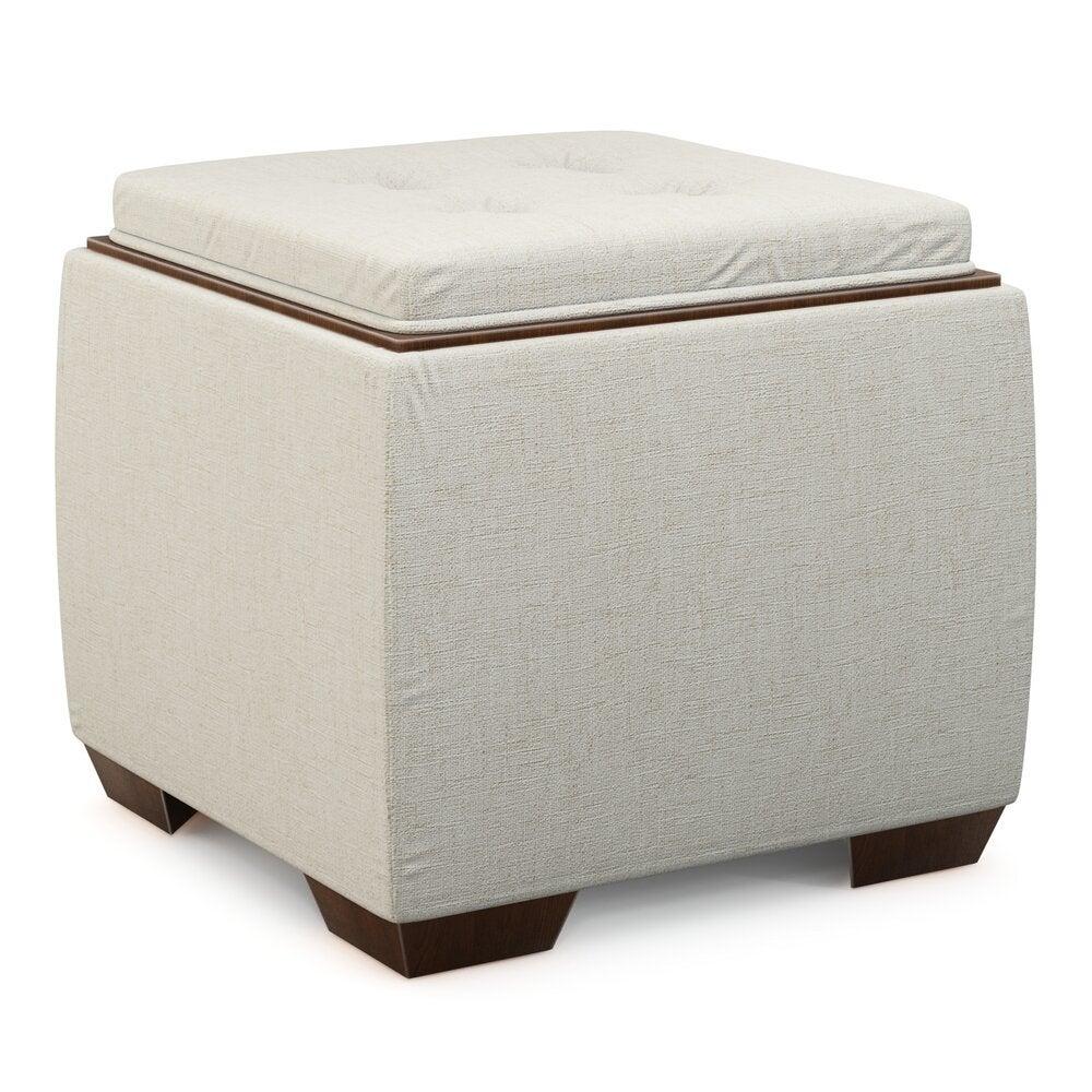 Ottoman For Home Furniture Modern Design Upholstery Fabric Foot Rest for Office for living Room - Light Grey