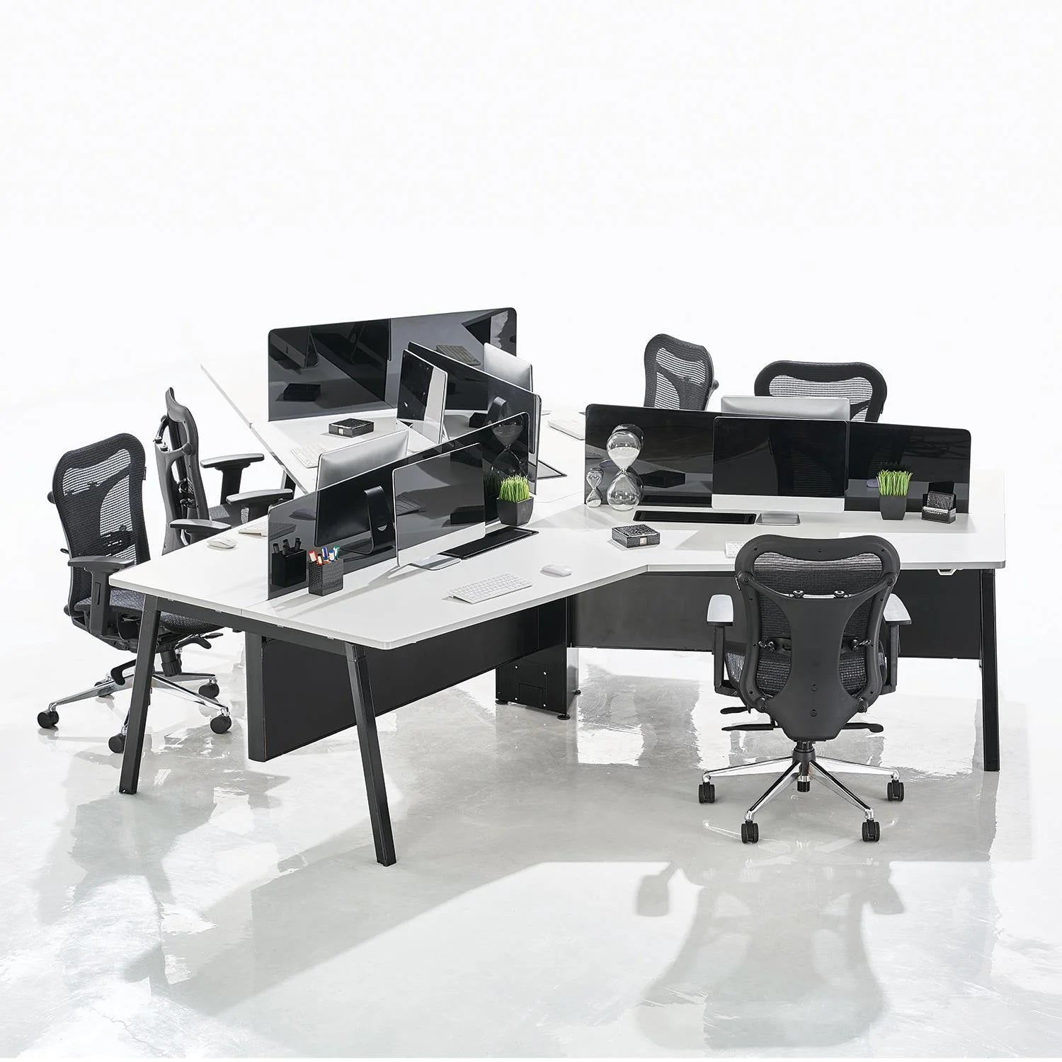 Modular Office Cubicle Workstation with Divider Panels- Ergonomic Design for Modern Corporate and Work Environments