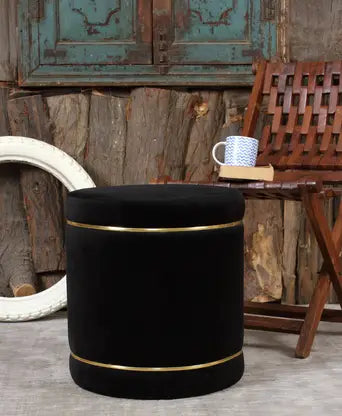 Ottoman For Home Furniture Upholstery Velvet Comfortable Soft,& Multi-Functional Modern And Durable for Living Room -Black