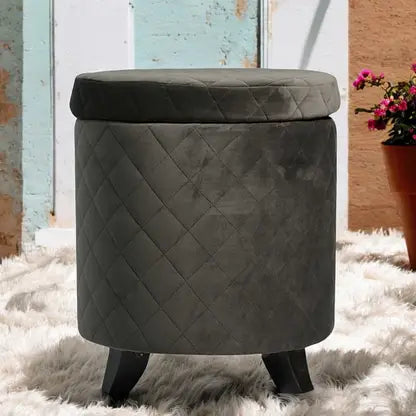 Ottoman For Home Furniture Upholstery Velvet Comfortable Soft & Multi-Functional Premium And Durable for Living Room -Black