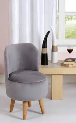 Ottoman for Home Furniture with Round Upholstered Ottoman with Wood Base for Living Room.