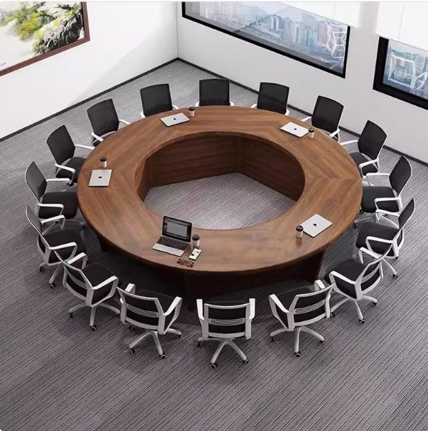 Conference and Meeting Table for Office Furniture & Ergonomic Round Meeting Table with Smooth Finish