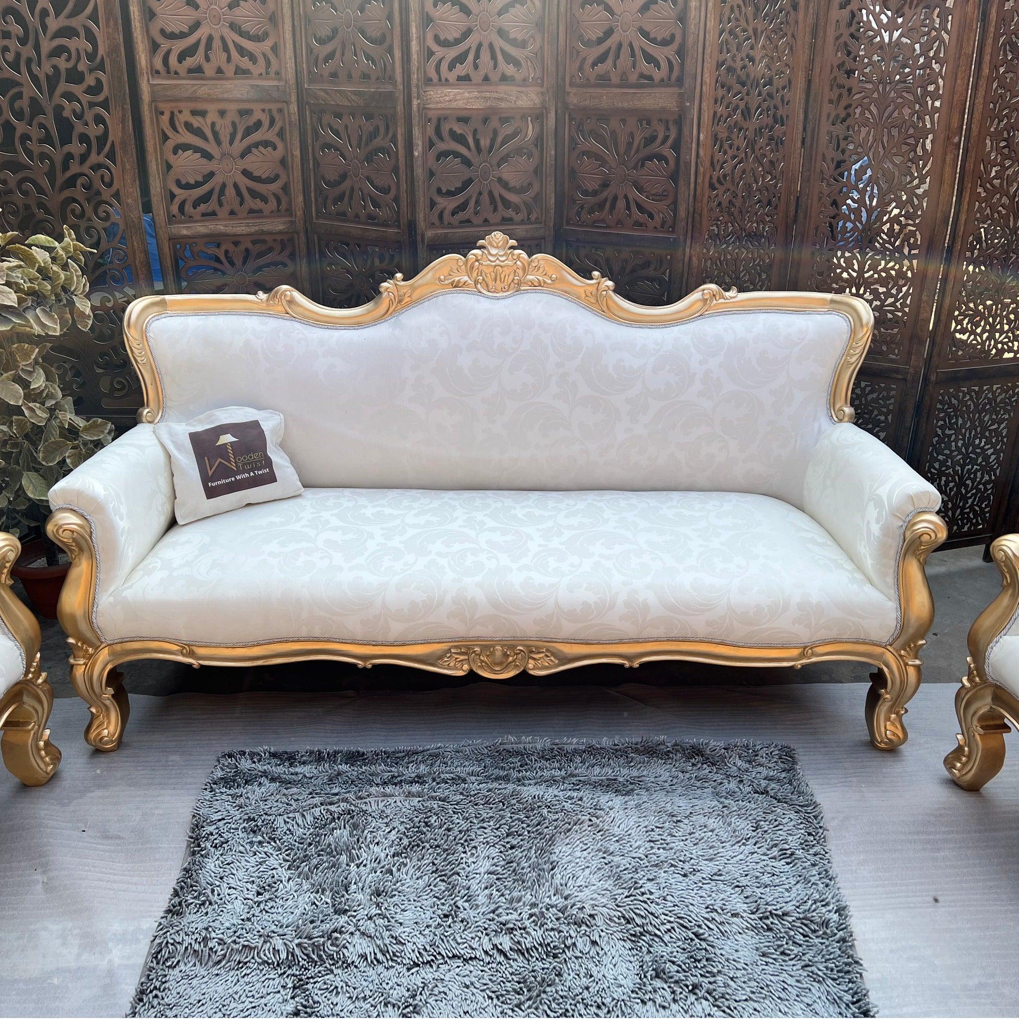 3-Seater Carving Sofa of Home Furniture for living room, Hand Made Crafted by an Expert Wood Artisan And Durable Wood Quality