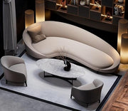 3 Seater Sofa For Home Furniture Upholstery Velvet Premium Comfortable & Sofa Durable Design For Living Room - Cream