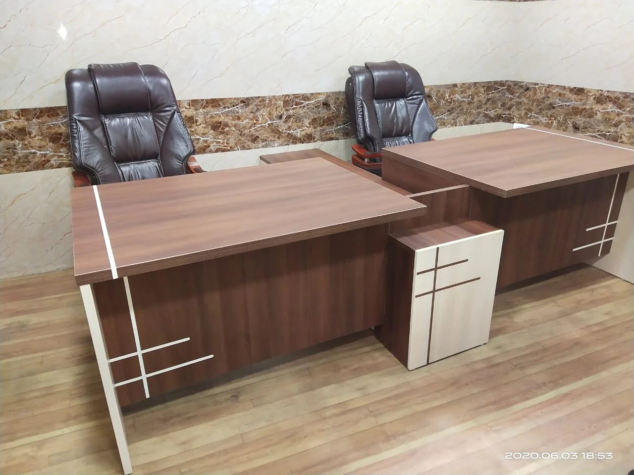 Partner Director Table with Double Seating, Side Storage, Stylish and Modern Design