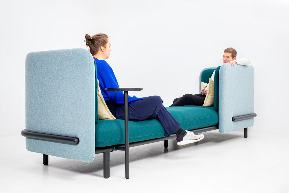 3-Seater Office Sofa: Compact Privacy Sofa with High-Back Workspace Divider Sofa with Integrated Privacy Walls.