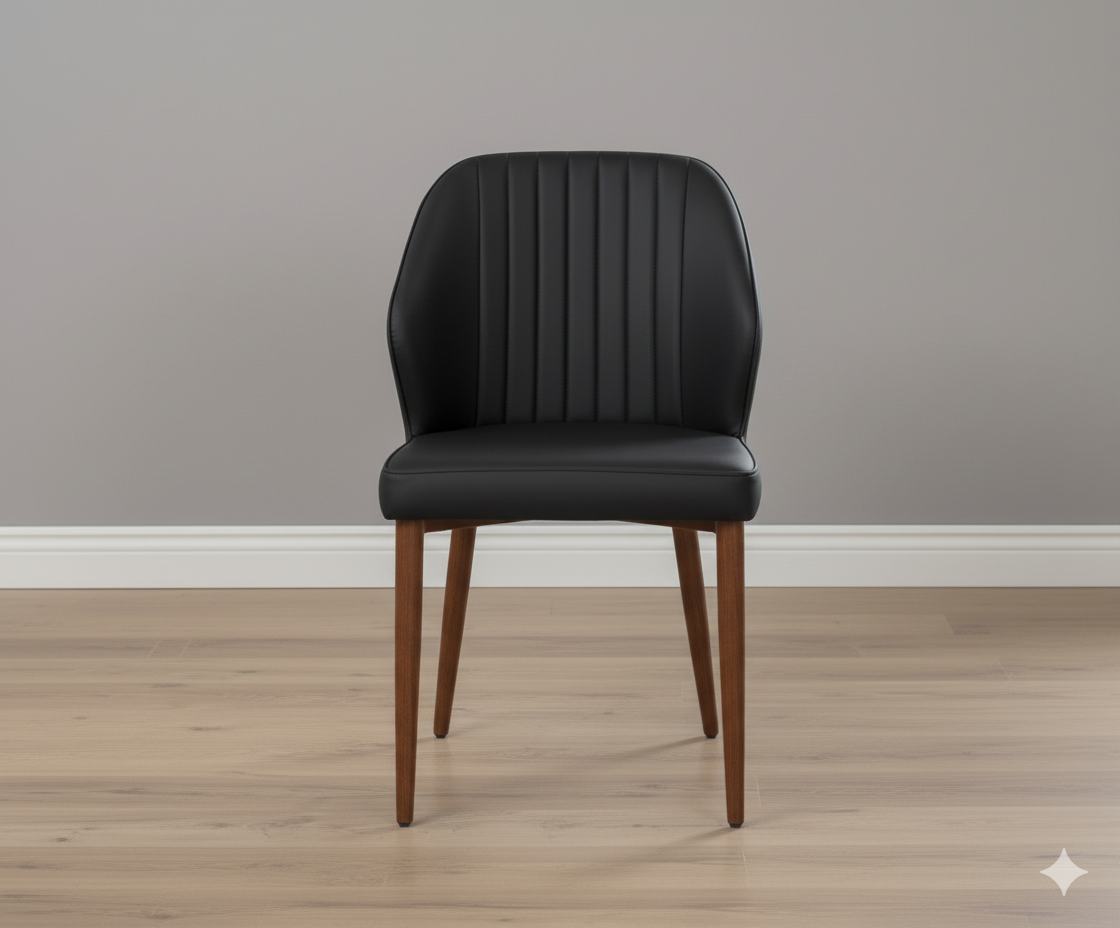 Modern Upholstered Dining Chair - Elegant Back Leatherette, Ergonomic Design for Home & Kitchen