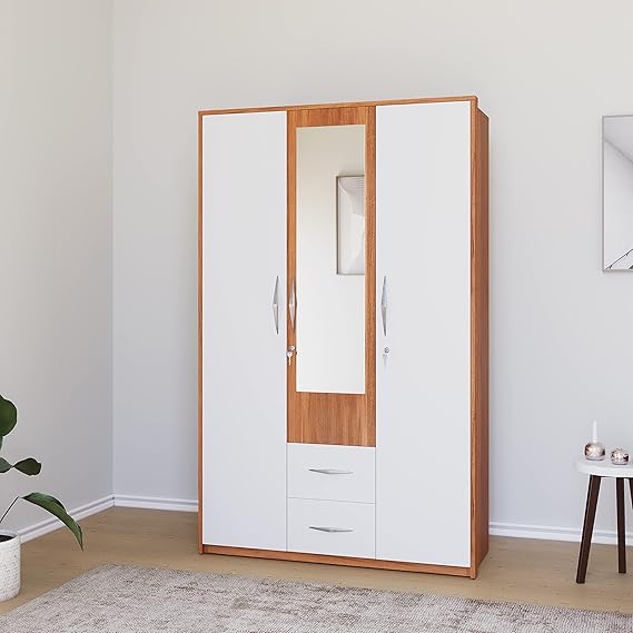 Wardrobe with 3 Doors & 2 Drawer – Engineered Particle Board Finish