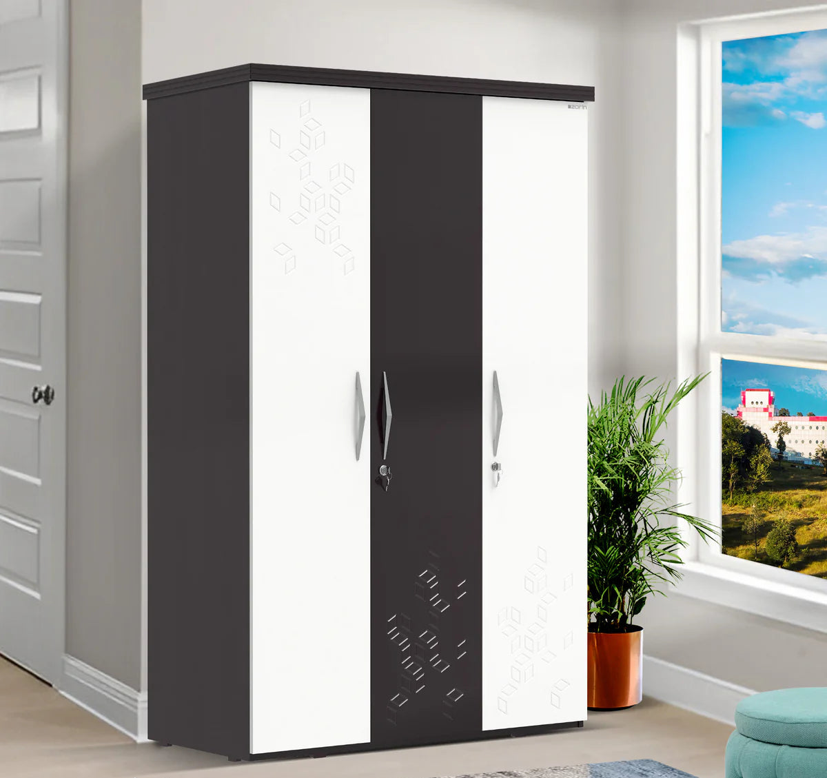Wardrobe for Home Furniture 3-Door Contemporary Style with Elegant Modern Finish for Bedroom Organisation and Style.