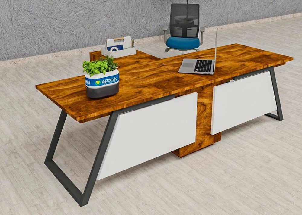 Partner Director Office Table with Double Seating, Side Storage,High Durable & Modern Design