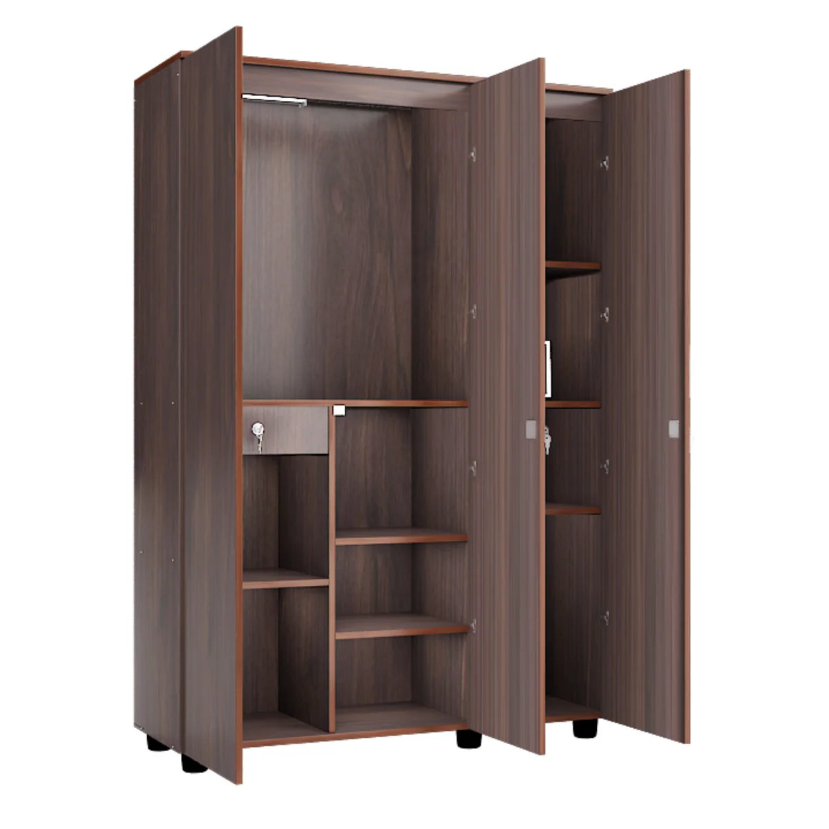 Wardrobe for Modern Bedrooms – Three‑Door Luxury Closet with Center Partition, Spacious Hanging & Sleek Design