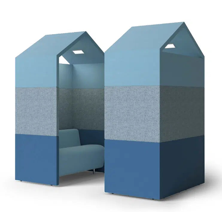 2-Seater Office Sofa with Configurable Office Seating with High Back and Privacy Dividers
