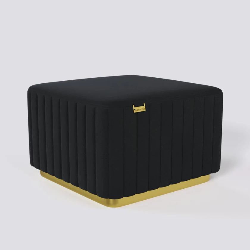 Elegant Ottoman Leatherette with Spring-Bounce Solid Metal Base, Stylish Accent Seating Comfort