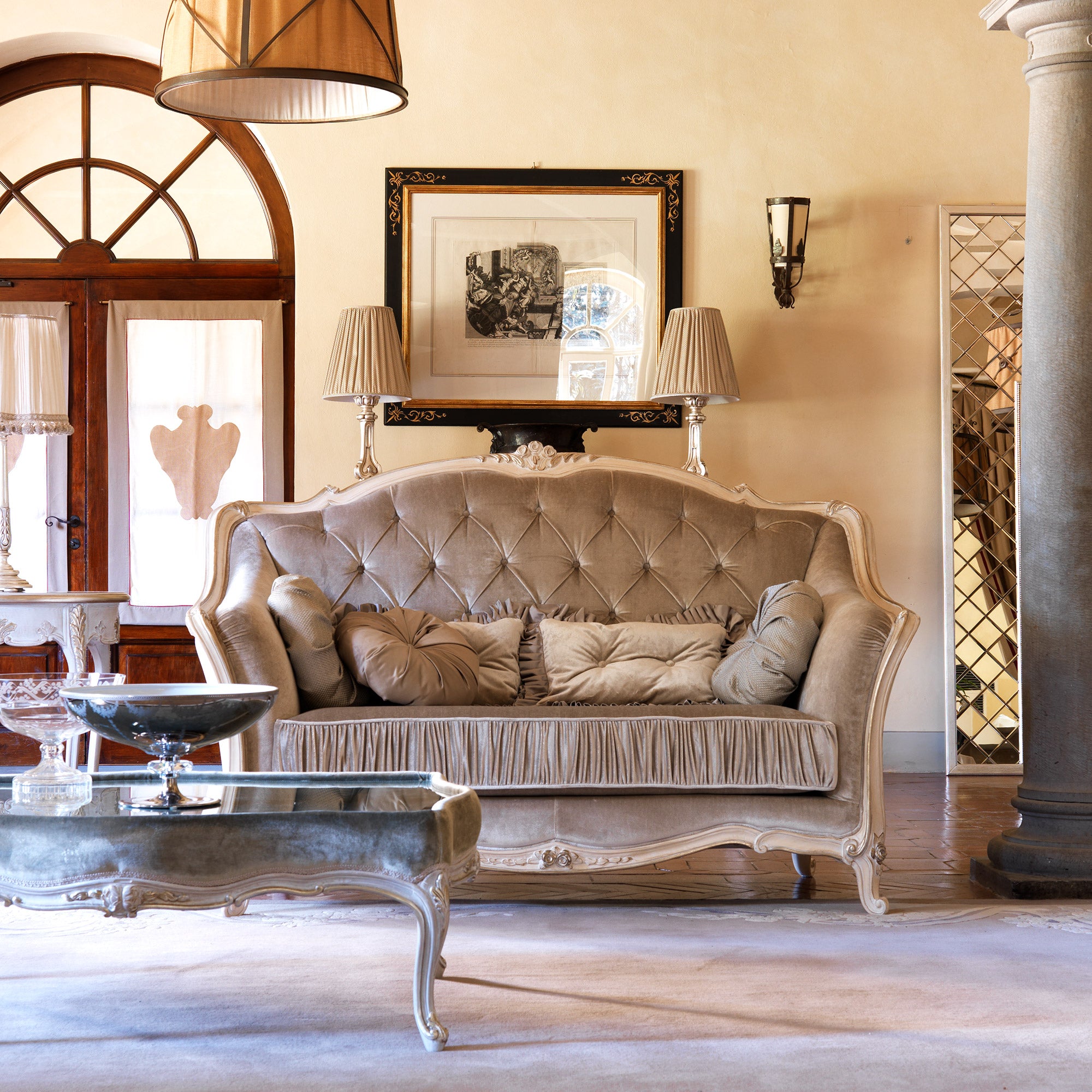3-Seater Luxury Sofa For Home Space, Velvet Upholstery, and Superior Comfort for Elegant Home Interiors