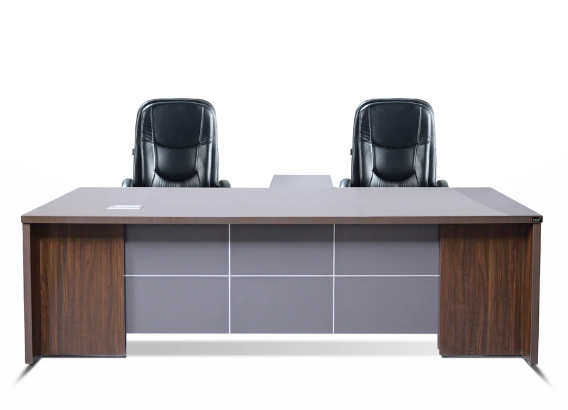 Partner Table with Dual Seating, Side Storage Units, Premium Wood Finish & Contemporary Design