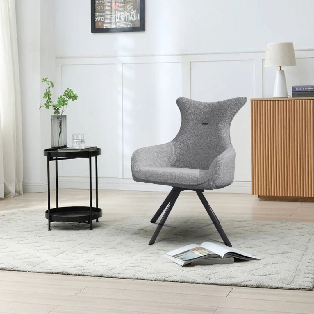 Lounge Accent Chair upholstered in Woolen Armless Chair Modern and durable For Living Room or Bedroom-Grey
