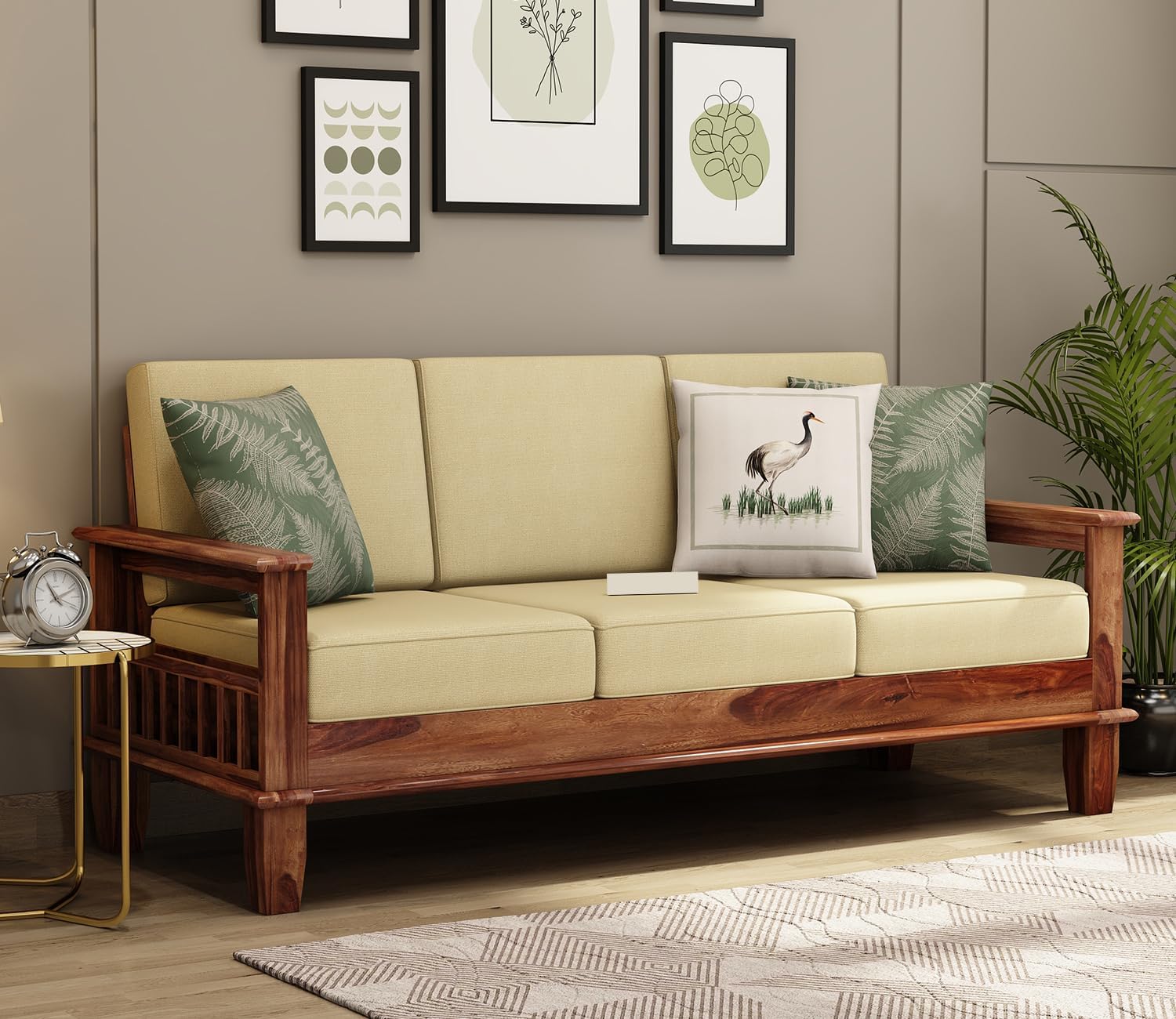 3 Seater Sofa For Home and furniture Upholstery Fabric Modern and Durable Design for Living Room – Brown and Beige