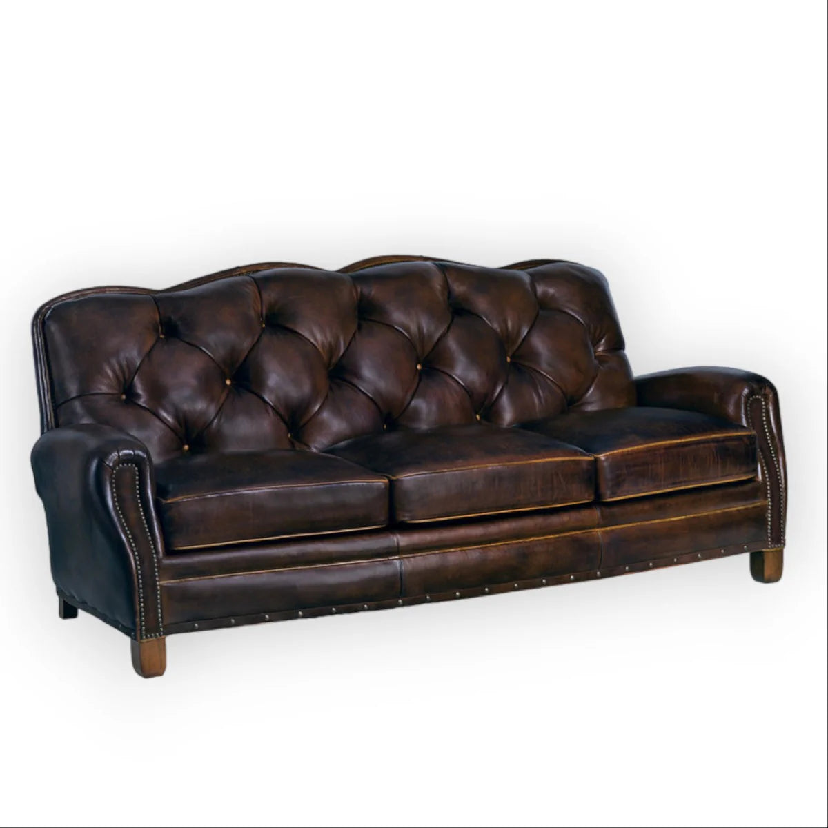 3 Seater Spacious chesterfield sofa Modern Design and Leatherette fabric Durable & Comfortable Padded Perfect for living Room-Brown