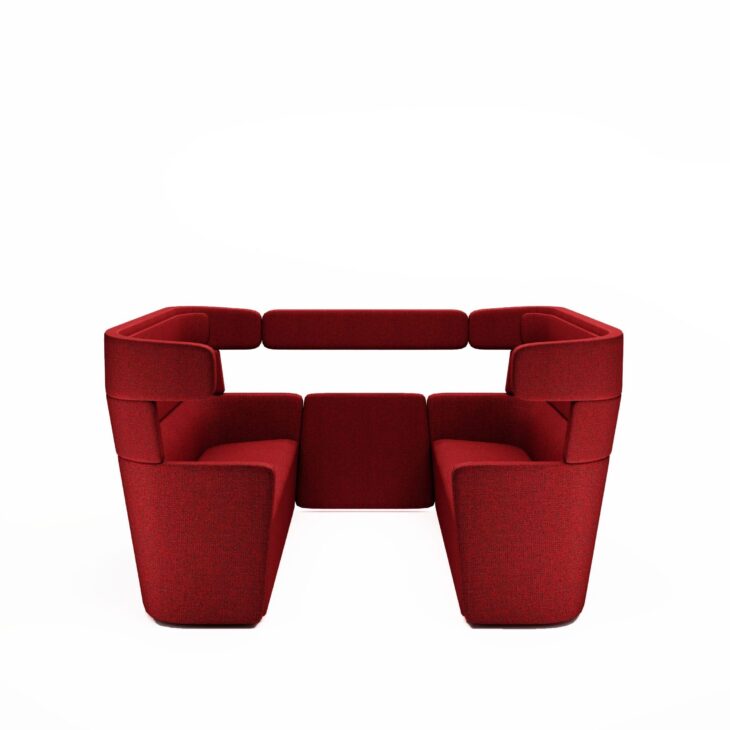 6-Seater Office Sofa Compact Privacy Sofa with Workspace Divider Sofa with Private Meeting Sofa with High-Back Design