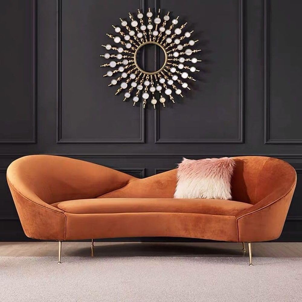 3 Seater sofa for Home Furniture Modern Design and Velvet fabric & Metal Legs Powder Coated & Durable and Comfortable