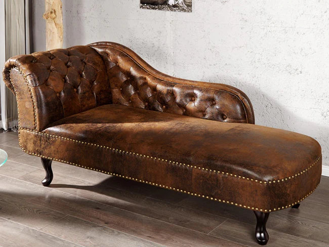 Spacious Chesterfield Lounge sofa, Modern Design and Leatherette fabric Durable & Comfortable, Padded, Perfect for living Room-Brown