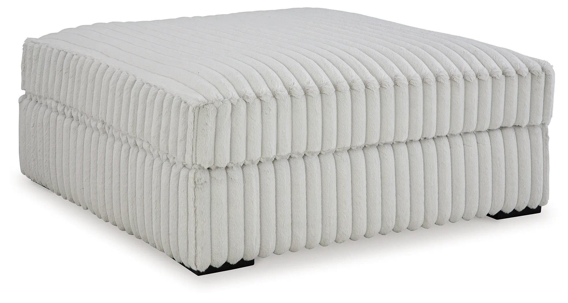 Elegant Ottoman – Feather-Fiber Cushion, Spacious Square Design for Living Room