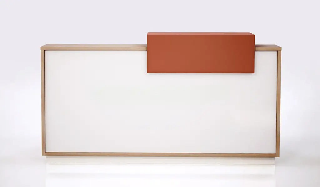 Reception Table with Engineered wood and laminate for lasting durability, world standard for premium furniture  Pearwood