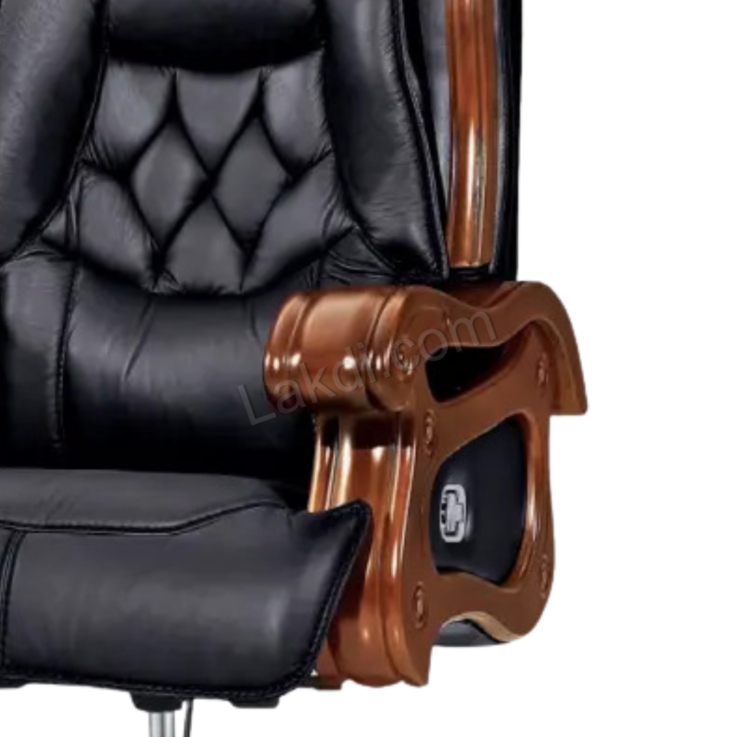 Director Chair for office Royal Design Made in Solid wood with Handcrafted & Leatherette & Recliner & Height Adjustable and Revolving Chair