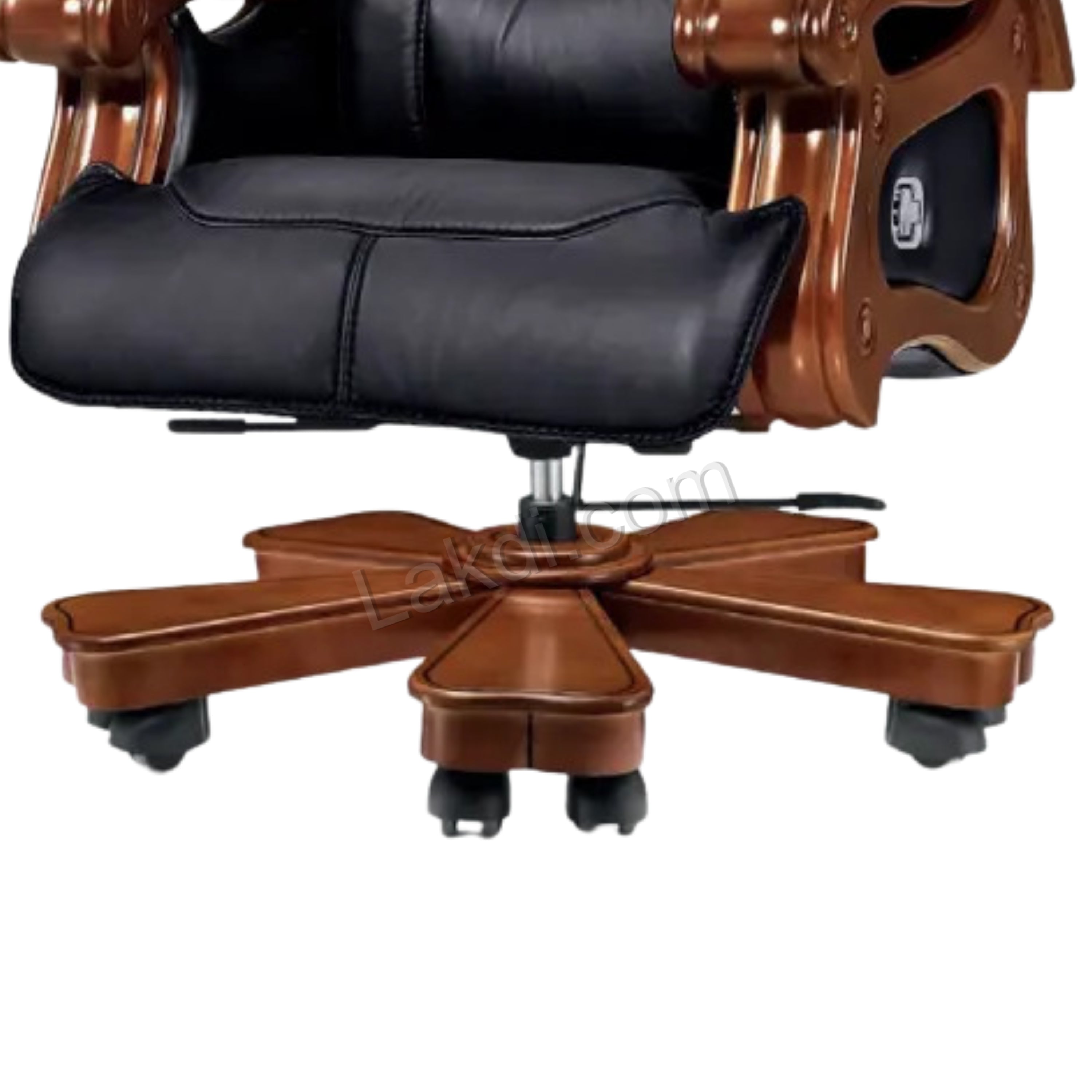 Director Chair for office Royal Design Made in Solid wood with Handcrafted & Leatherette & Recliner & Height Adjustable and Revolving Chair