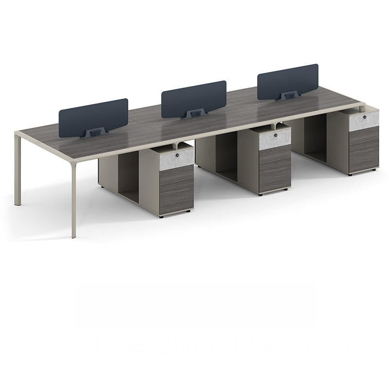 Modern Linear Workstations 4-Person and Storage with Privacy Panels Durable and High Quality