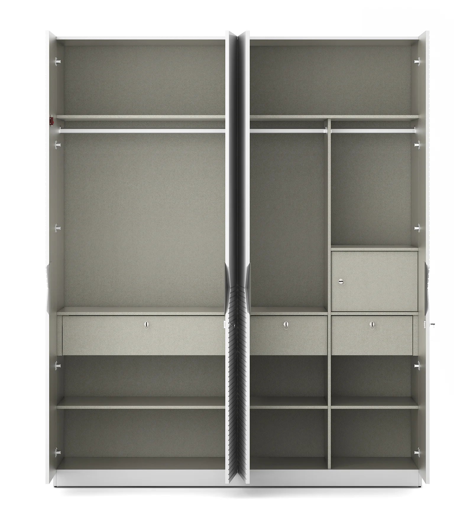 Wardrobe for Home 4-Door Modern Look, Luxurious Stylish Texture and Smooth Door Mechanism