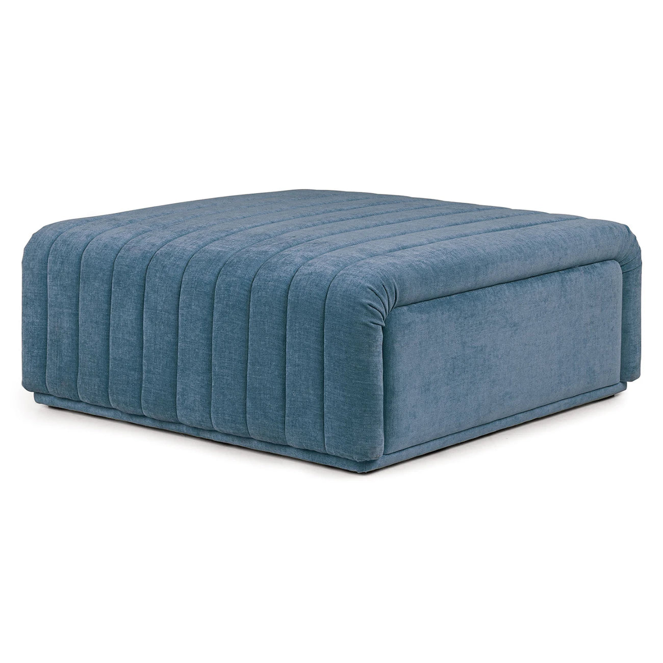 Blue Ottoman – Plush, Solid Wood Frame, Perfect for Seating or Use as a Stylish for Living Room