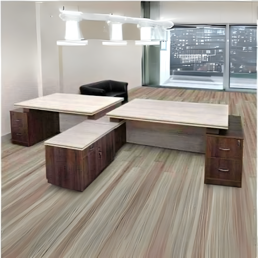 Partner Director Desk with Double Seating, Integrated Side Storage, Drawers, and Professional Design
