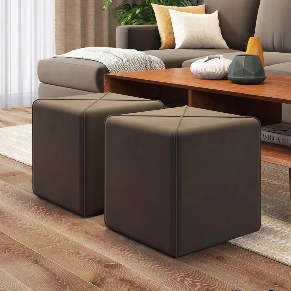 Ottoman for Home Furniture with Cuboid Design and Premium Upholstered for Living Room.