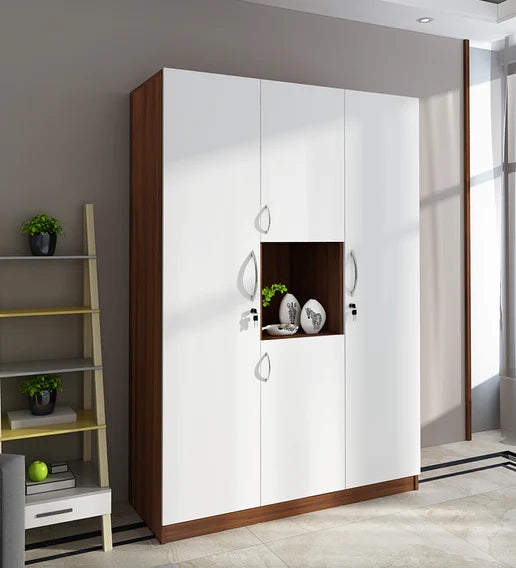Wardrobe for Home 3-Door Ultra-Modern Look and Soft-Close Hinges for Ease of Use
