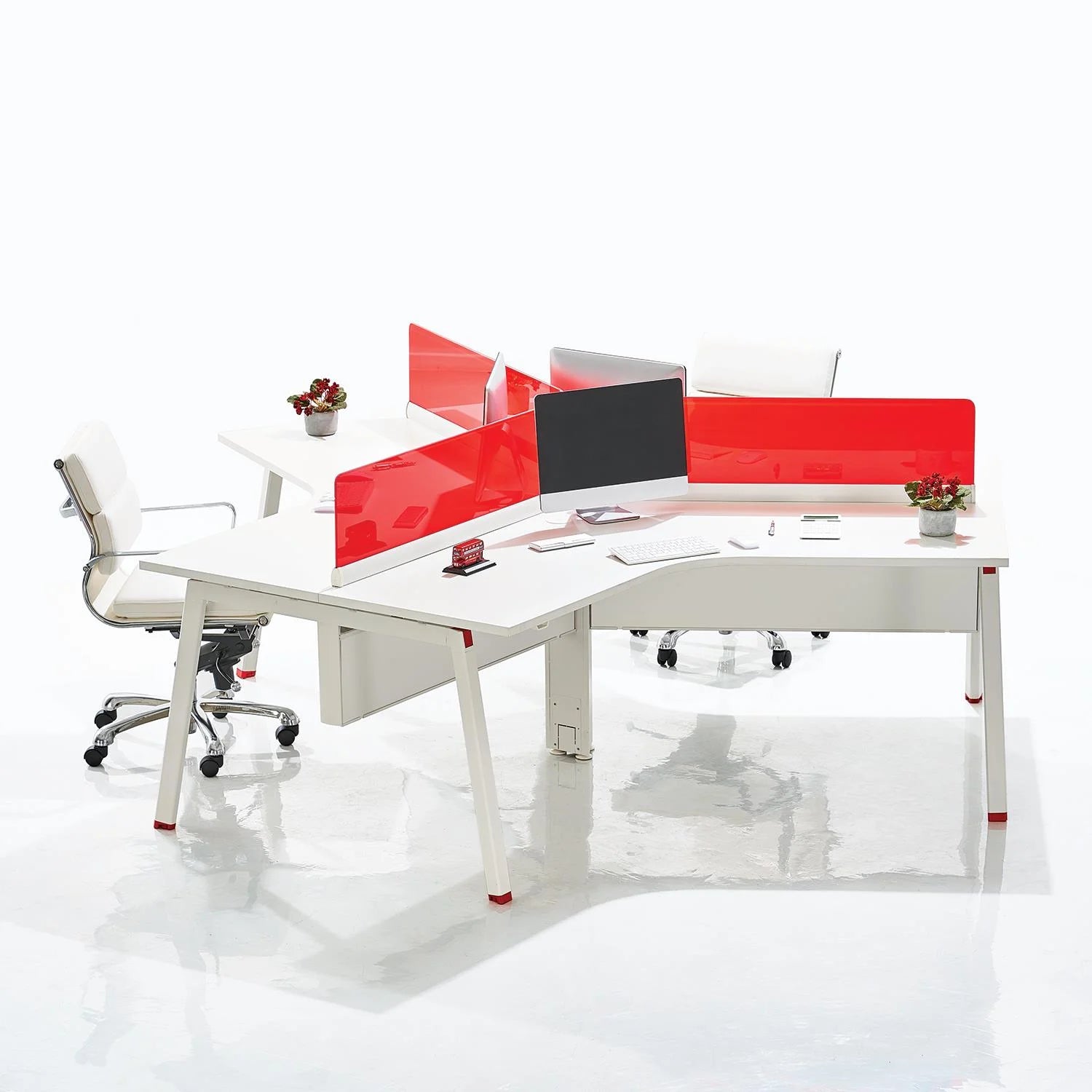 Modular Office Cubicle Workstation with Divider Panels- Ergonomic Design for Modern Corporate and Work Environments
