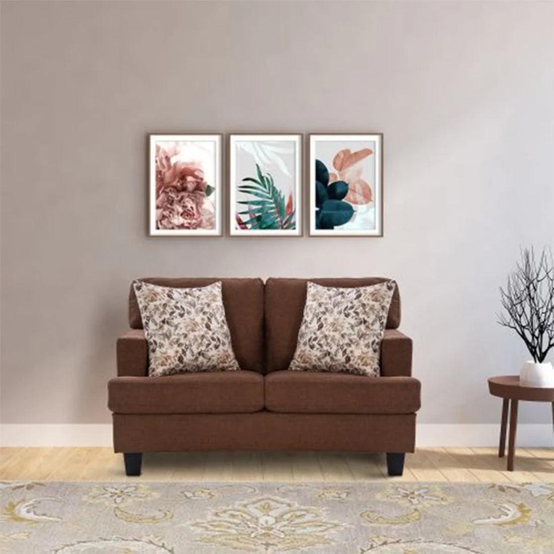 ঘরের আসবাবের জন্য ২-সিটার ফ্যাব্রিক সোফা উচ্চ ঘনত্বের ফোম সহ আধুনিক ডিজাইনের ফ্রেম প্লাইবোর্ড বসার ঘরের জন্য নরম এবং আরামদায়ক আসন