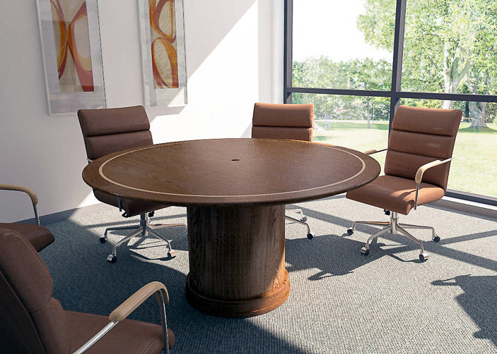 Conference and Meeting Table for Office Furniture & Round table Durable Wooden Finish, Modern Aesthetics