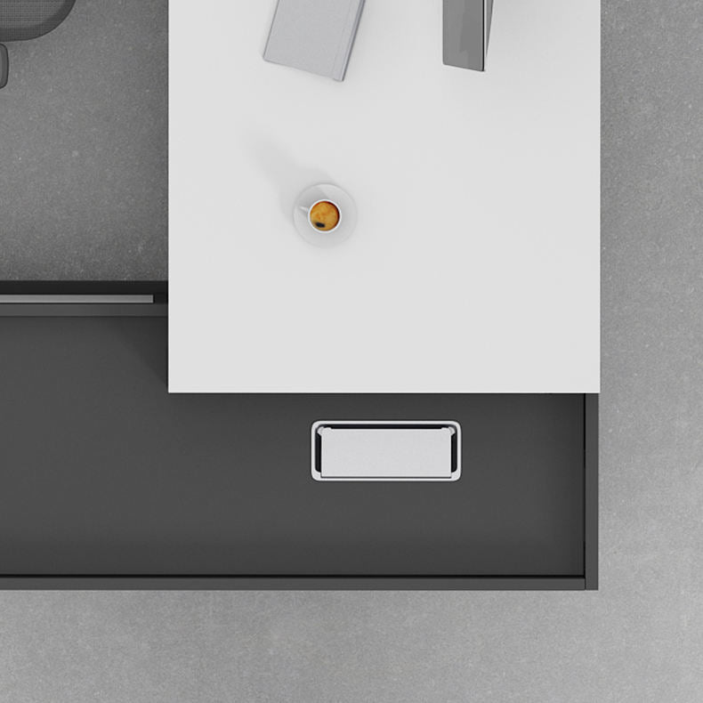 Modern L-Shape Office Desk with Integrated Storage & Dual Workstations - Ideal for Home & Corporate Offices