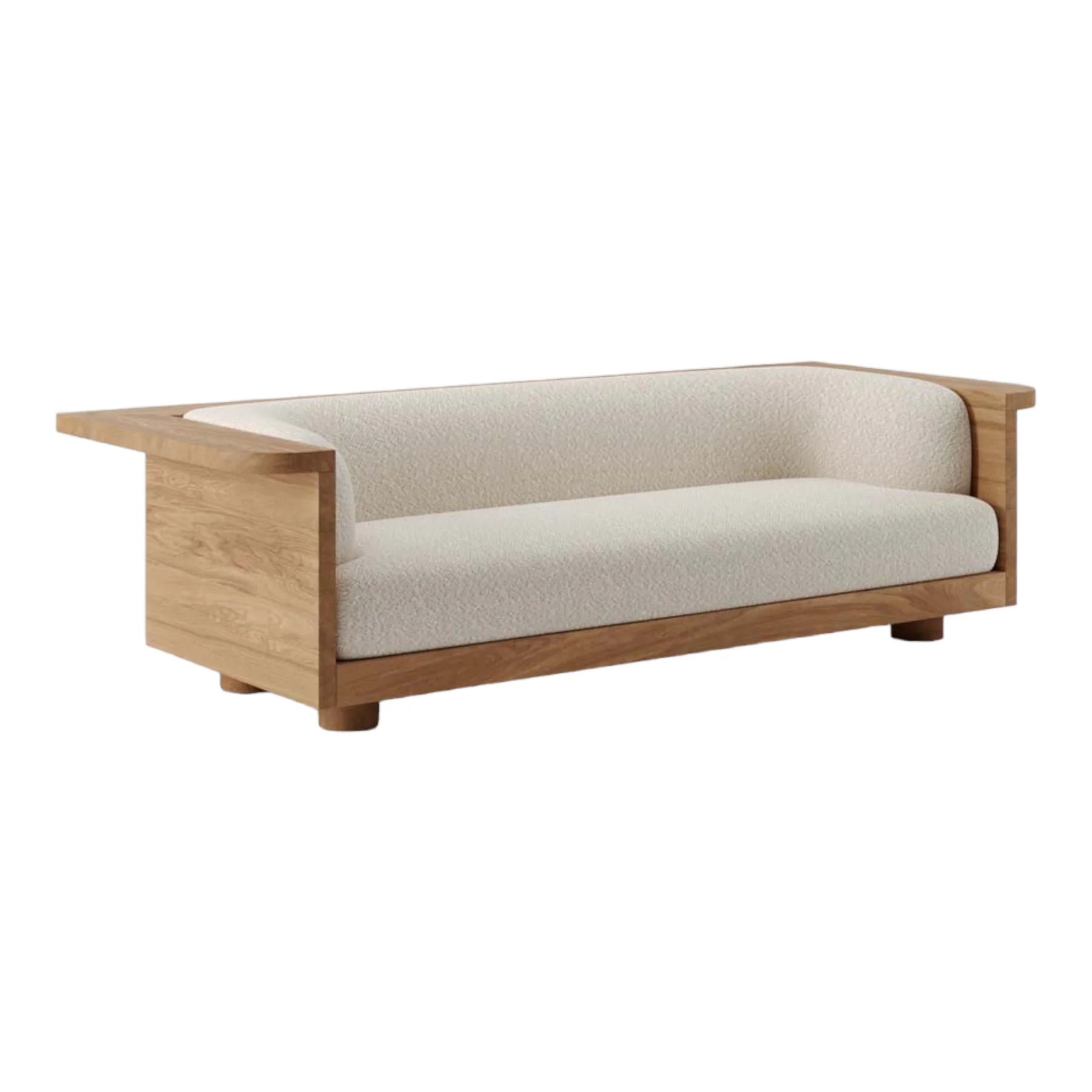 3 Seater Wooden Sofa & For Home Furniture, Upholstery Woolen Premium And Durable Design For Living Room and Hall- White
