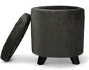 Ottoman For Home Furniture Upholstery Velvet Comfortable Soft & Multi-Functional Premium And Durable for Living Room -Black