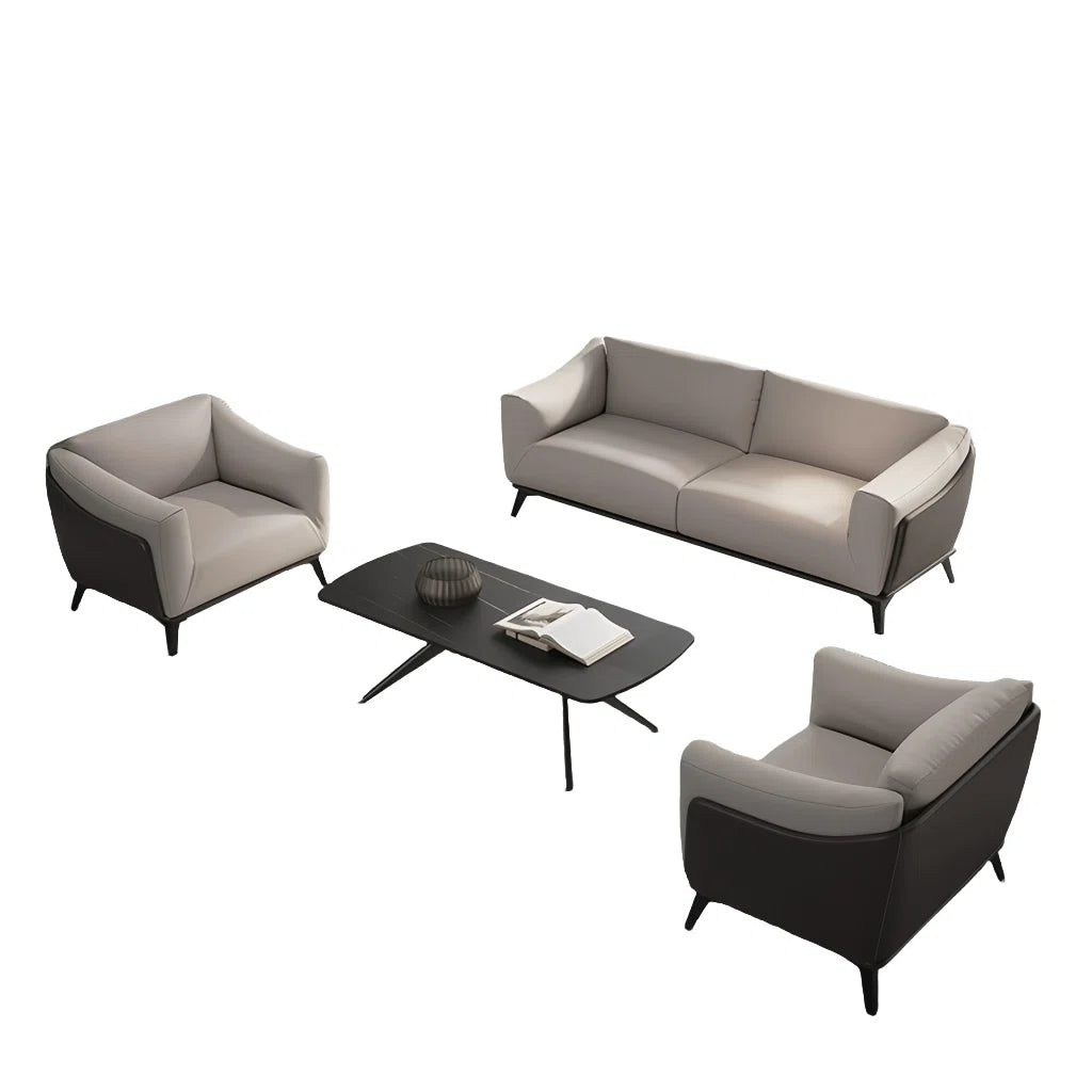 3-Seater couch tailored for executive spaces, showcasing plush velvet fabric, superior seating comfort, and a robust, enduring frame.