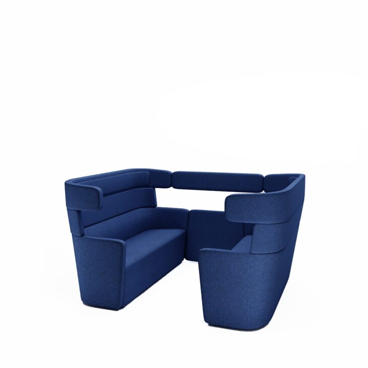 6-Seater Office Sofa Compact Privacy Sofa with Workspace Divider Sofa with Private Meeting Sofa with High-Back Design