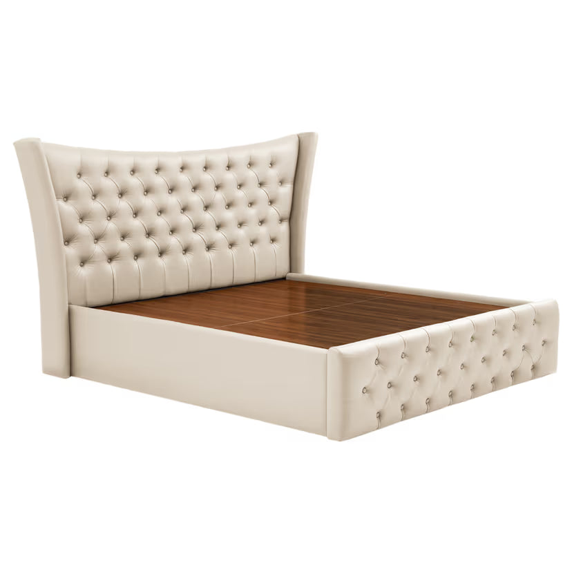 King Size Upholstered Storage Bed – Solid Wood Frame, Hydraulic Lift Storage, Stylish for Modern Bedrooms