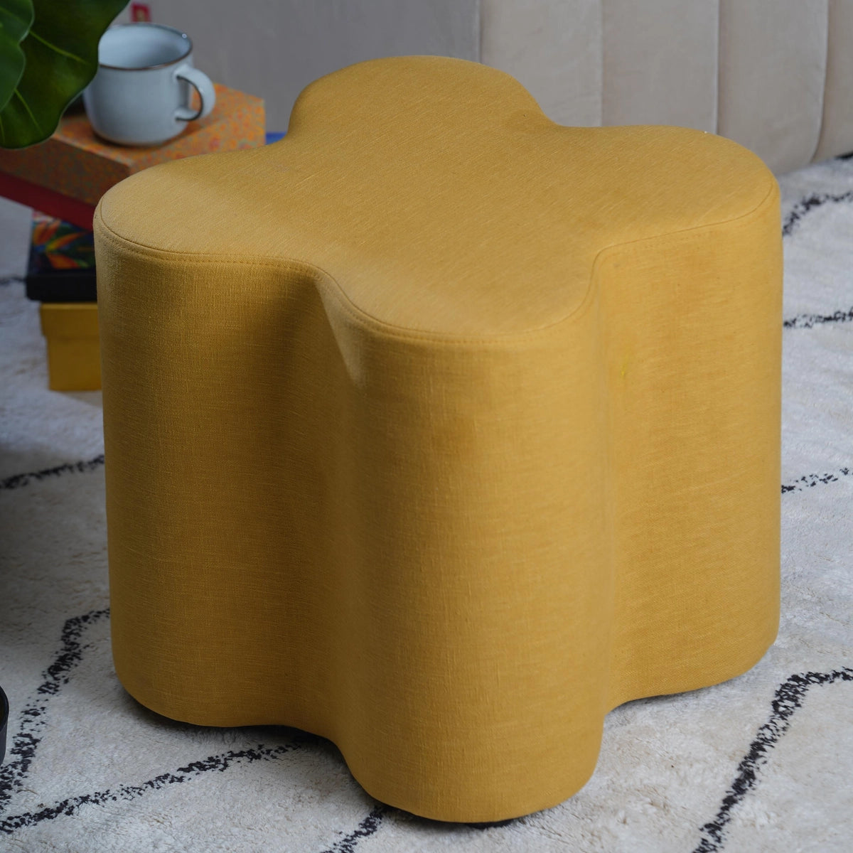Ottoman for Home Furniture with Modern Design and Premium Upholstered with Wood Base for Living Room.